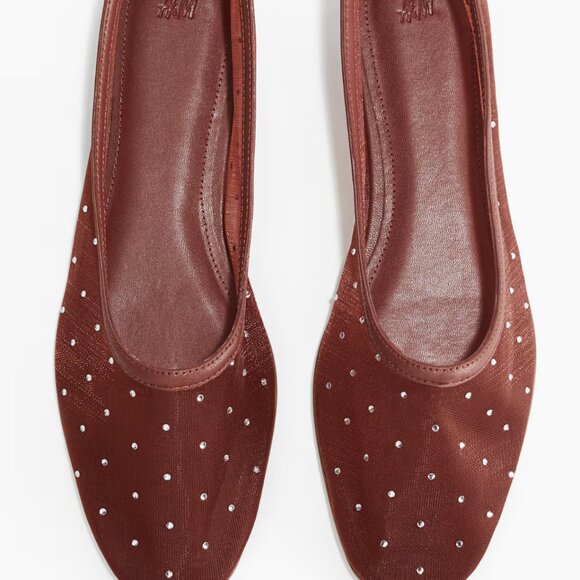 H&m Rhinestone-Embellished Ballet Flats size 9 - Picture 1 of 3